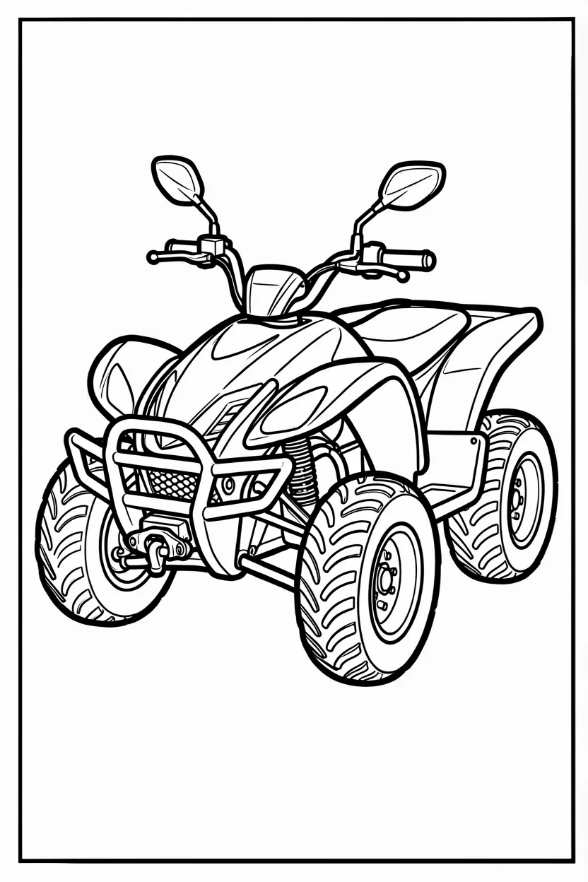 Desenhos de Quadriciclo para Imprimir e Colorir