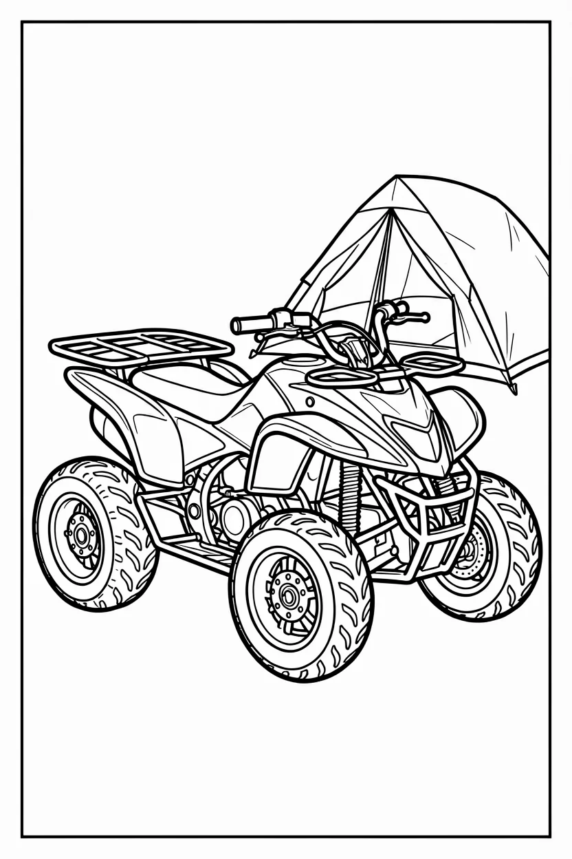 Desenhos de Quadriciclo para Imprimir e Colorir