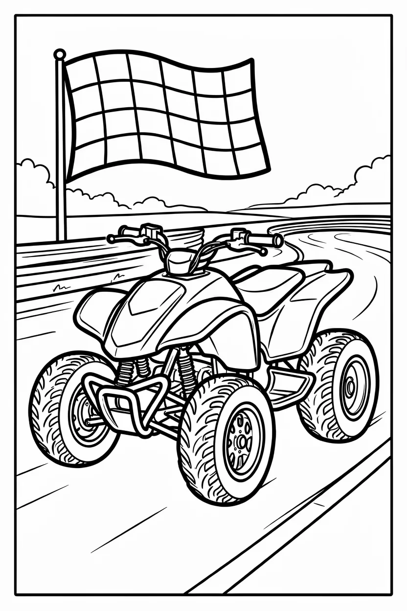 Desenhos de Quadriciclo para Imprimir e Colorir
