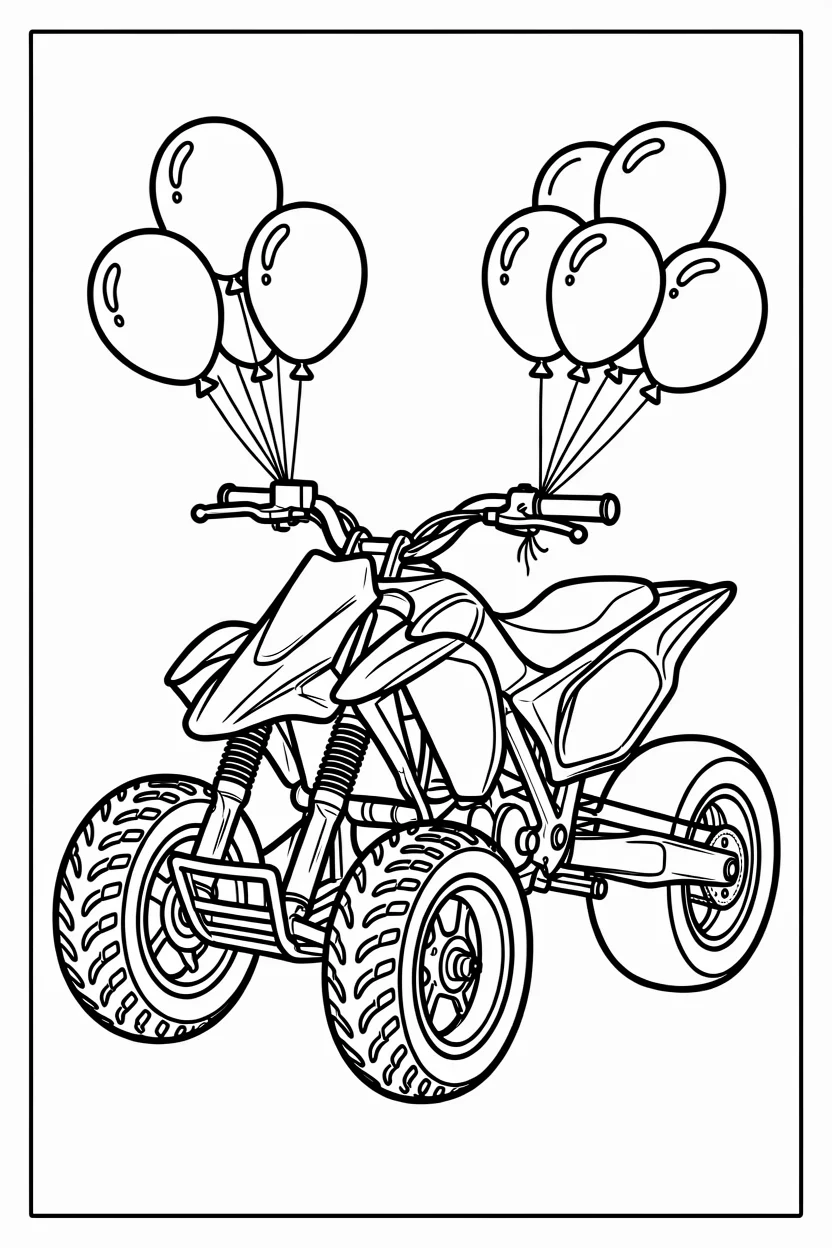 Desenhos de Quadriciclo para Imprimir e Colorir