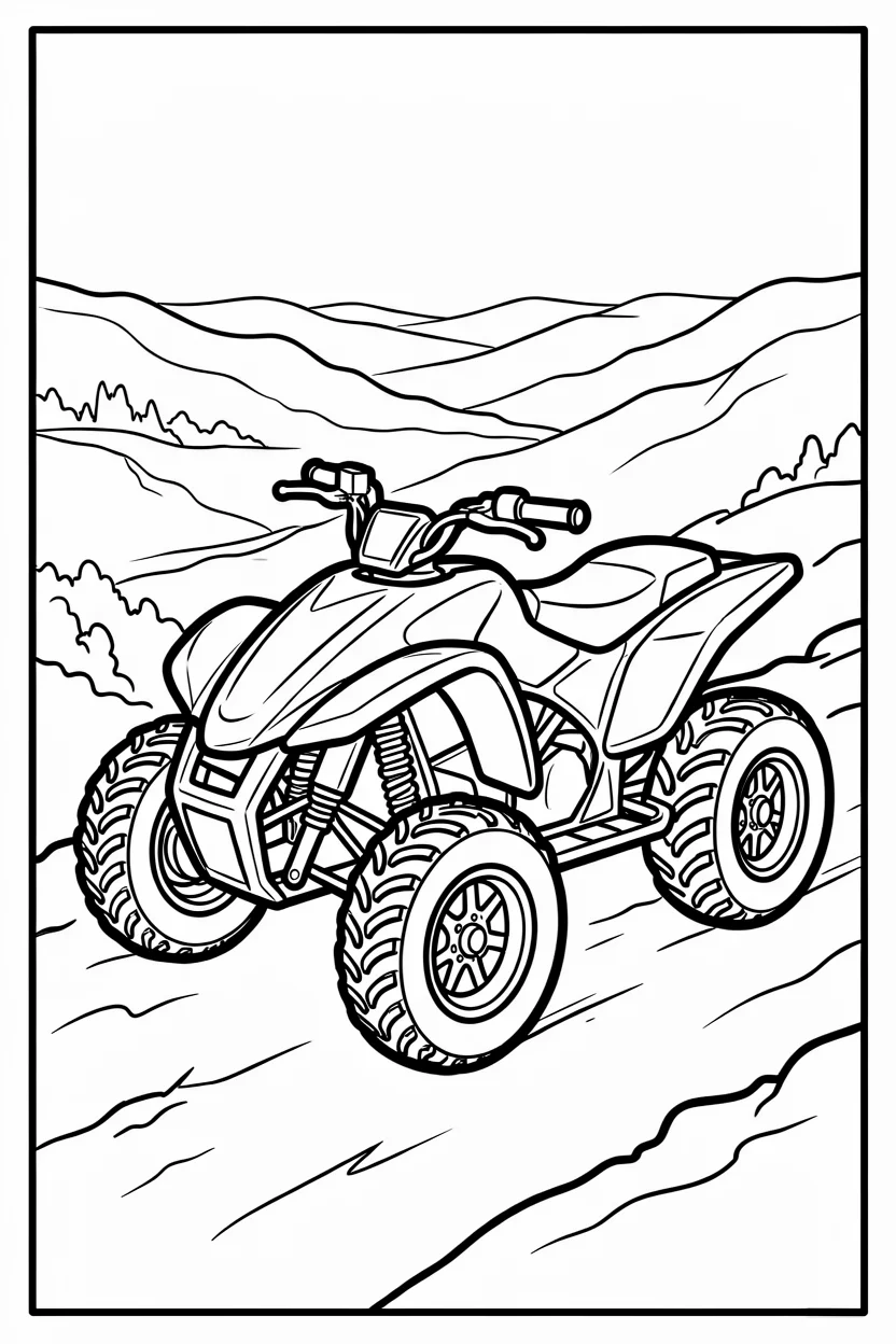 Desenhos de Quadriciclo para Imprimir e Colorir