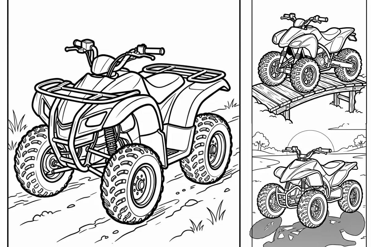 Desenhos de Quadriciclo para Imprimir e Colorir