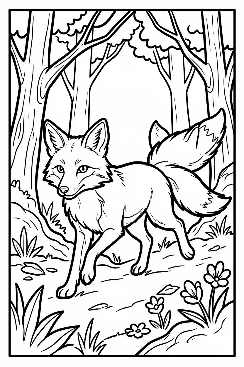 Desenhos de Raposas para Imprimir e Colorir