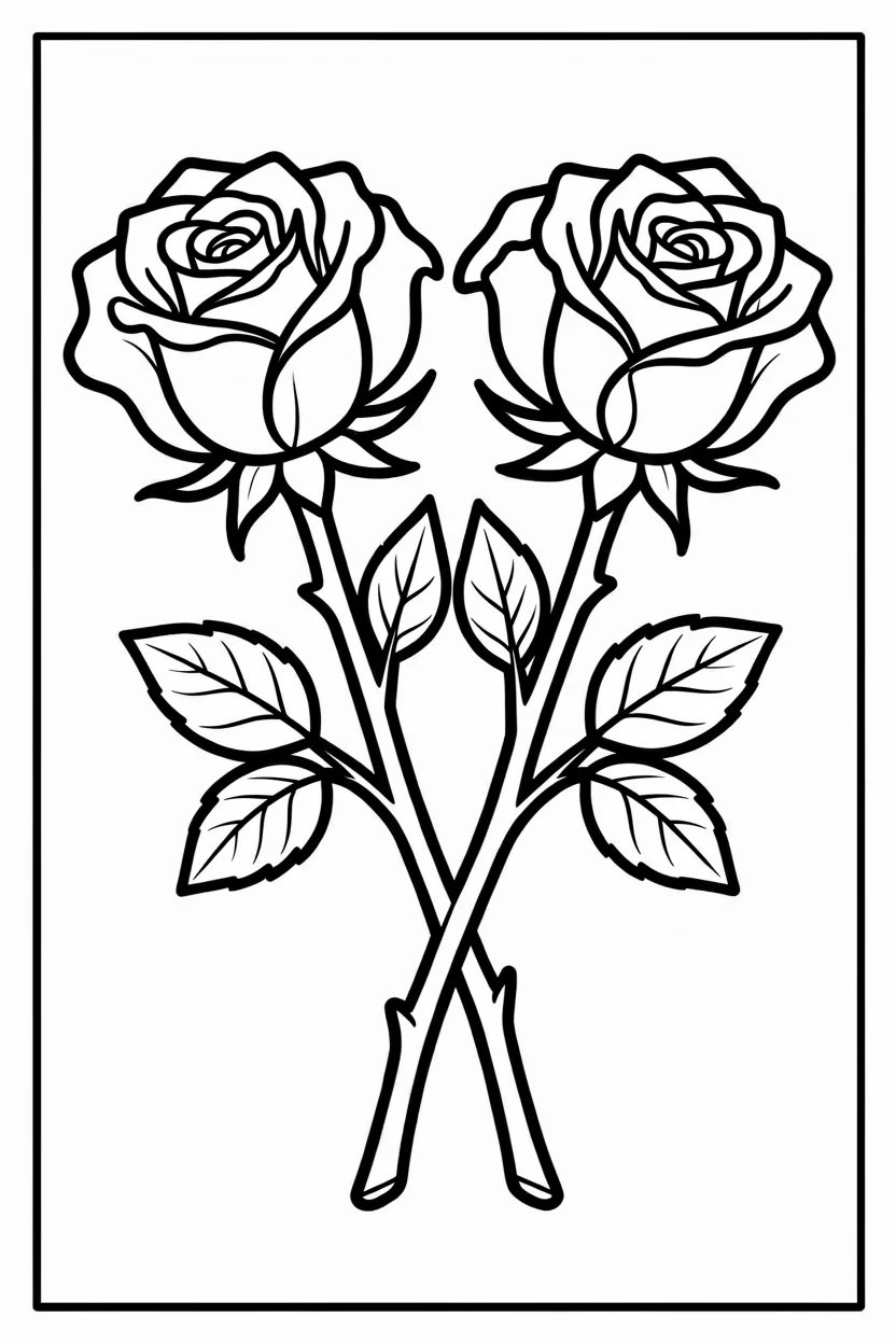 Desenhos de Rosas para Imprimir e Colorir