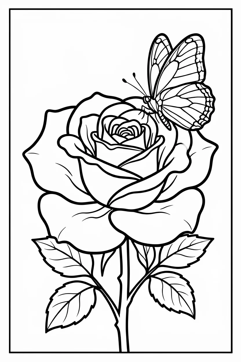 Desenhos de Rosas para Imprimir e Colorir