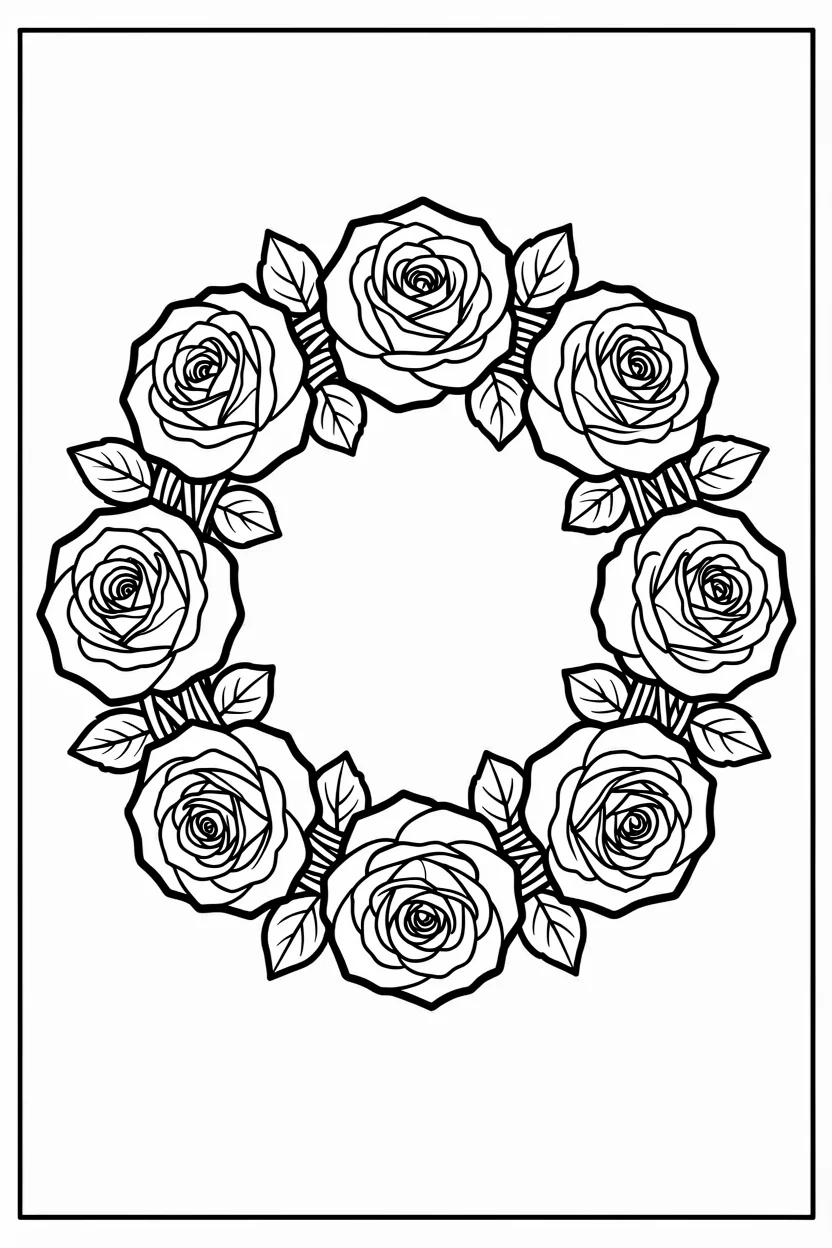 Desenhos de Rosas para Imprimir e Colorir