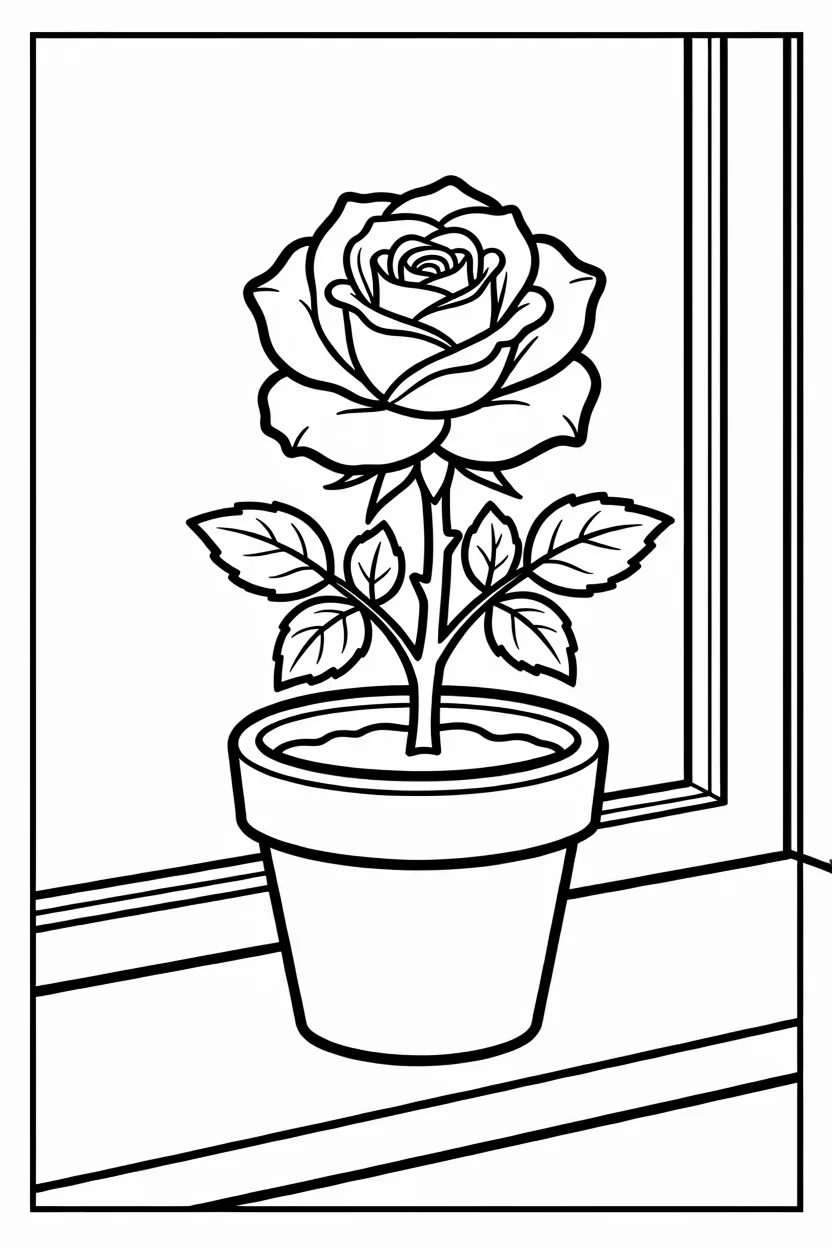 Desenhos de Rosas para Imprimir e Colorir