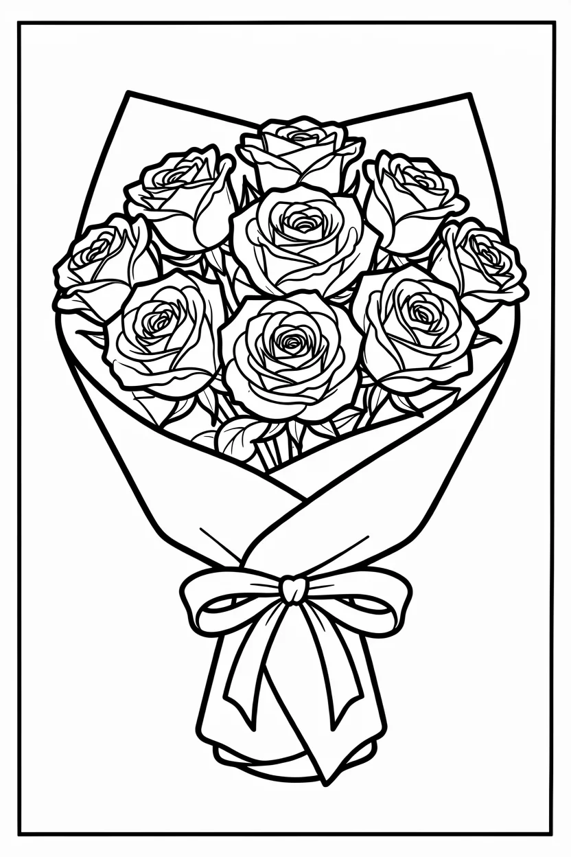 Desenhos de Rosas para Imprimir e Colorir