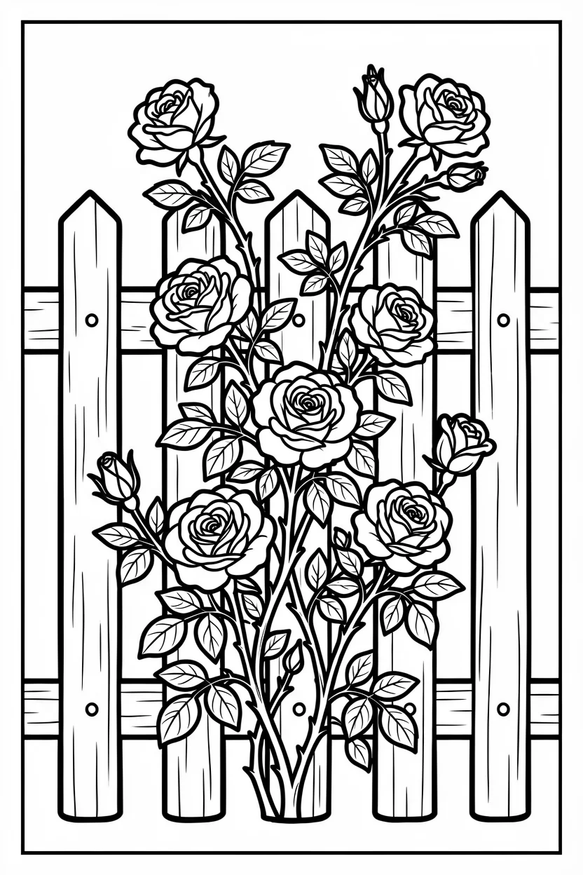 Desenhos de Rosas para Imprimir e Colorir