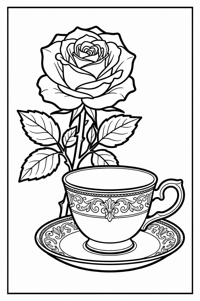 Desenhos de Rosas para Imprimir e Colorir