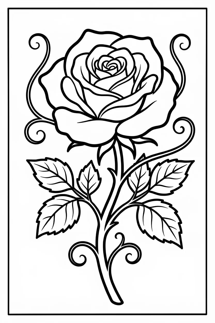Desenhos de Rosas para Imprimir e Colorir