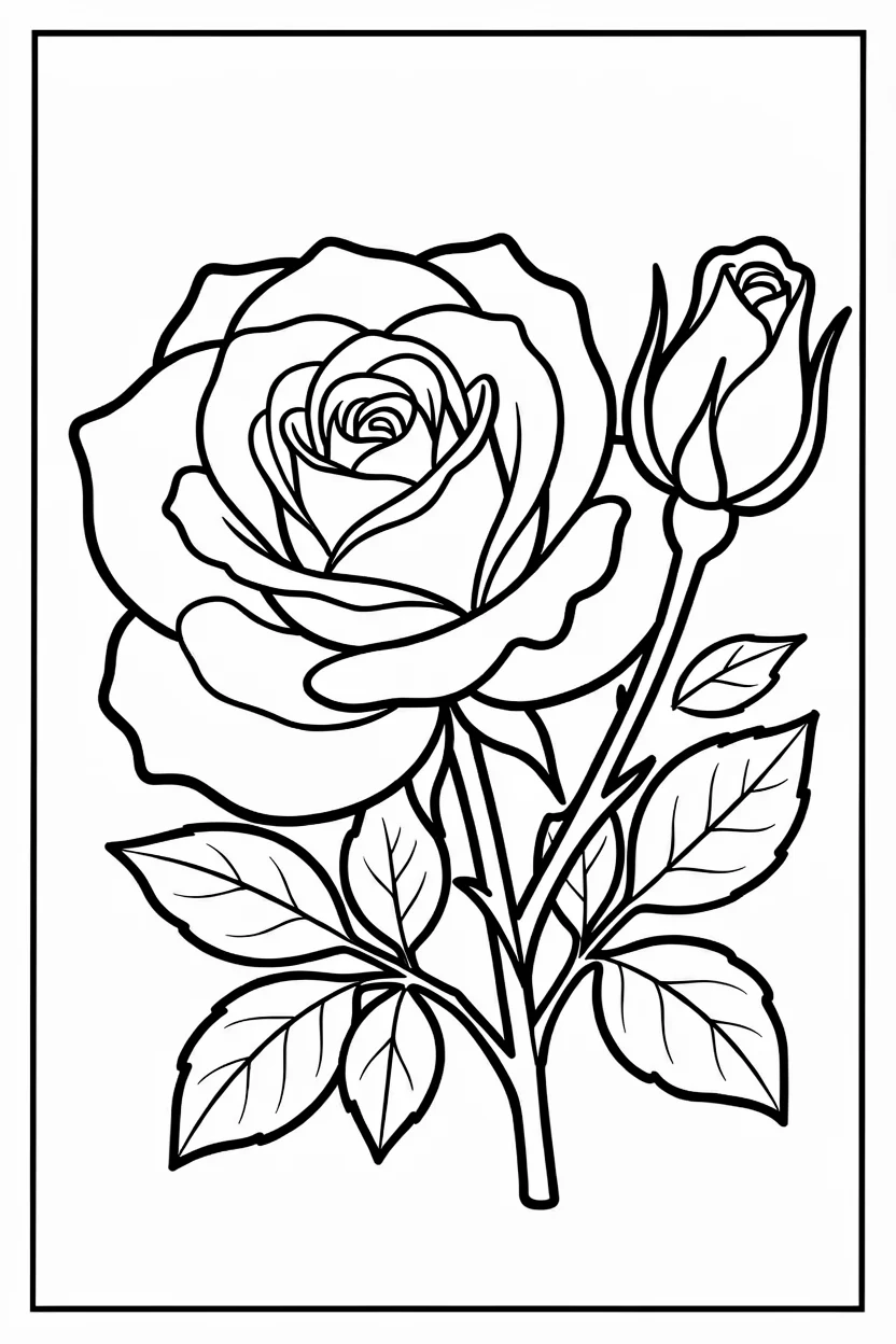 Desenhos de Rosas para Imprimir e Colorir
