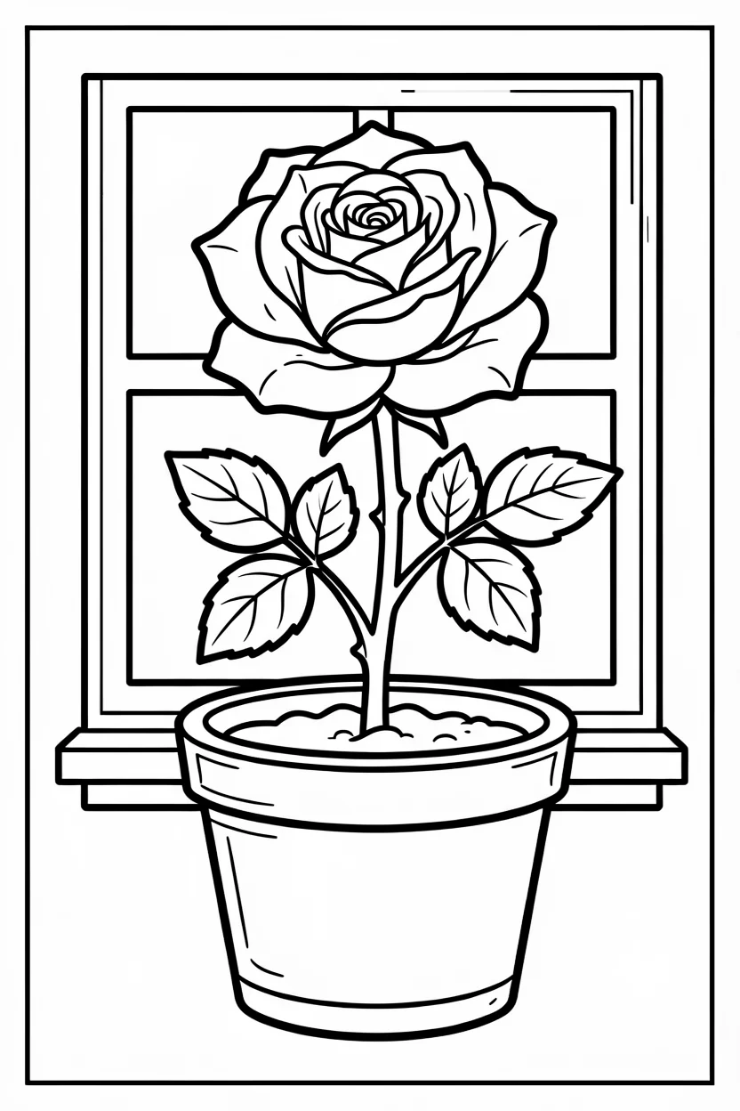 Desenhos de Rosas para Imprimir e Colorir
