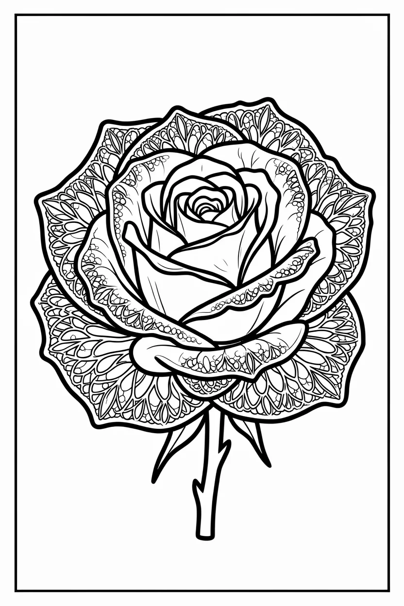 Desenhos de Rosas para Imprimir e Colorir