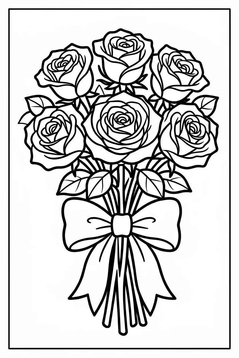 Desenhos de Rosas para Imprimir e Colorir