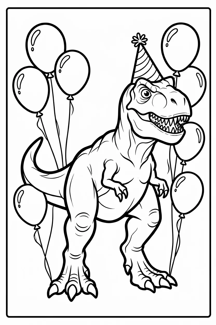 Desenhos de T-Rex para Imprimir e Colorir