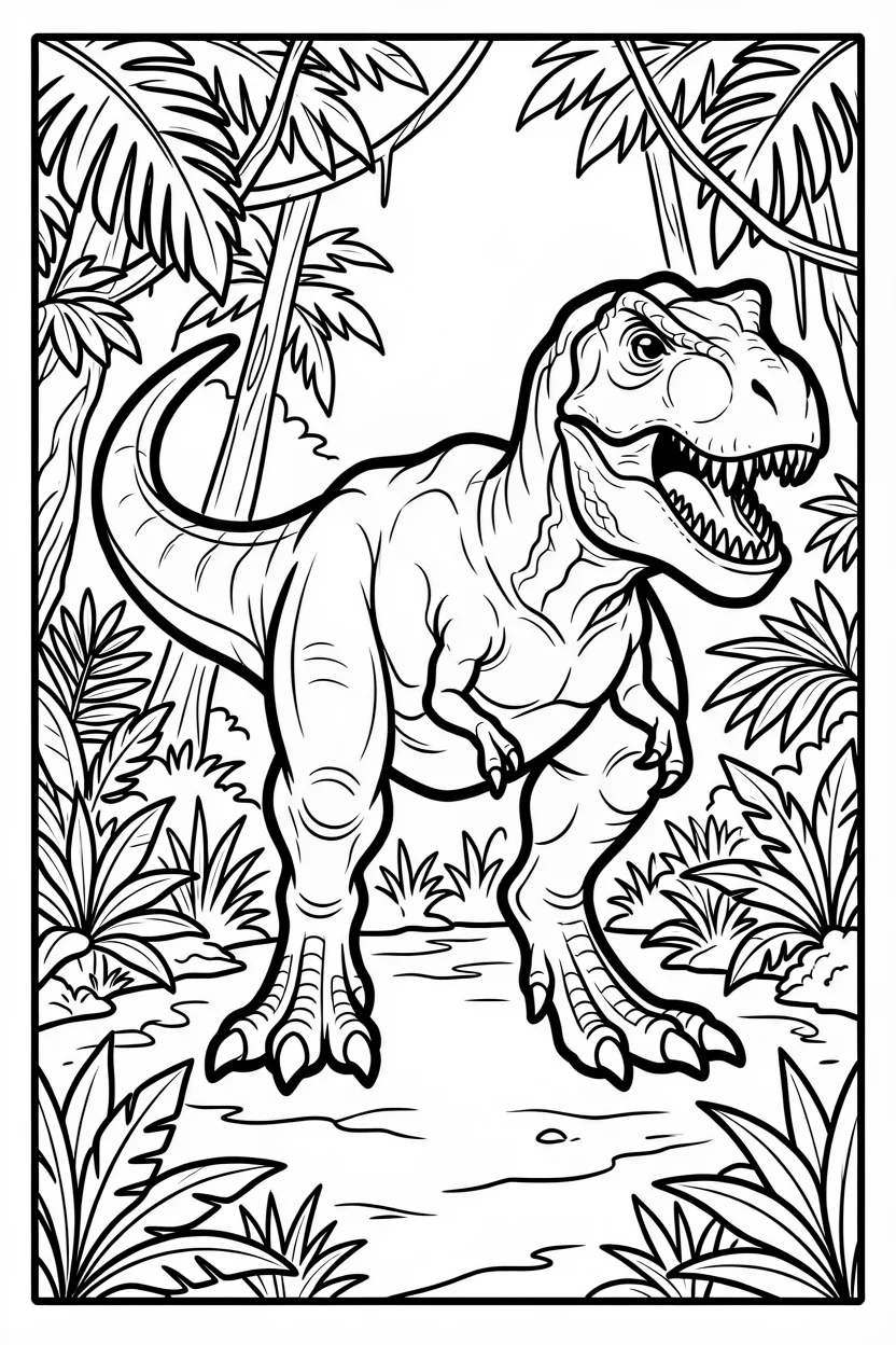 Desenhos de T-Rex para Imprimir e Colorir