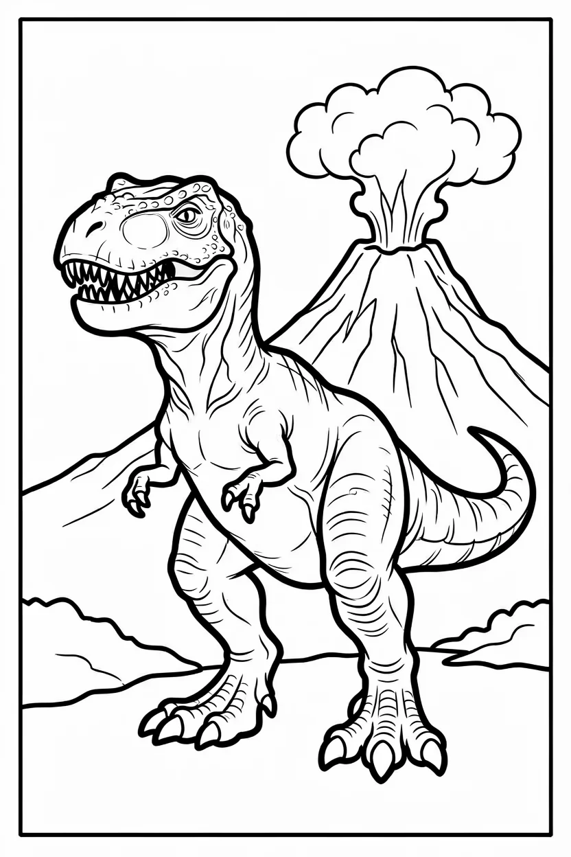 Desenhos de T-Rex para Imprimir e Colorir
