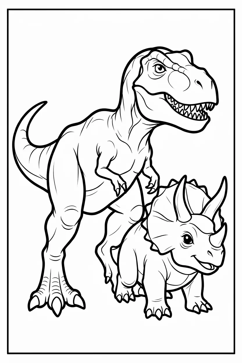Desenhos de T-Rex para Imprimir e Colorir