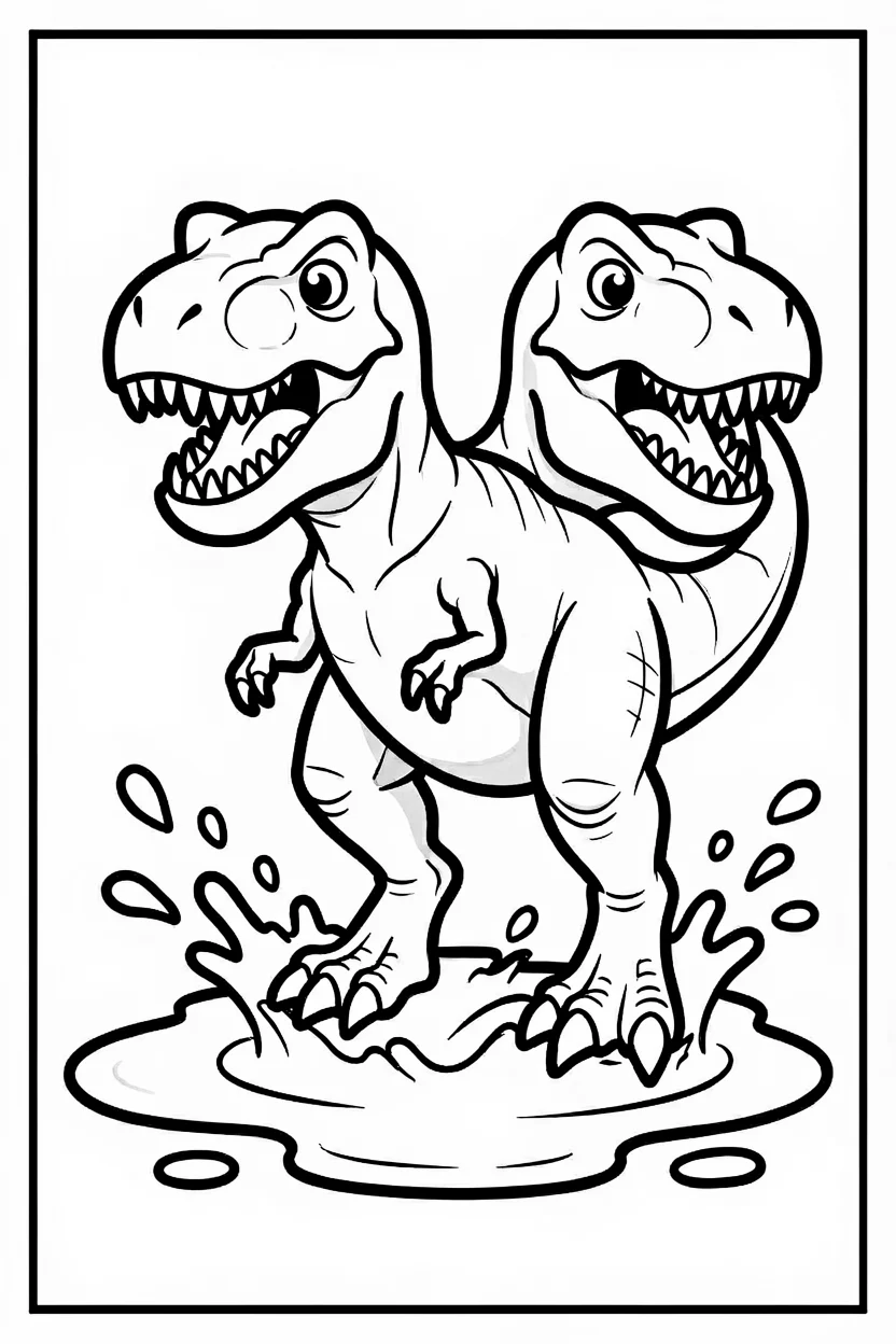 Desenhos de T-Rex para Imprimir e Colorir