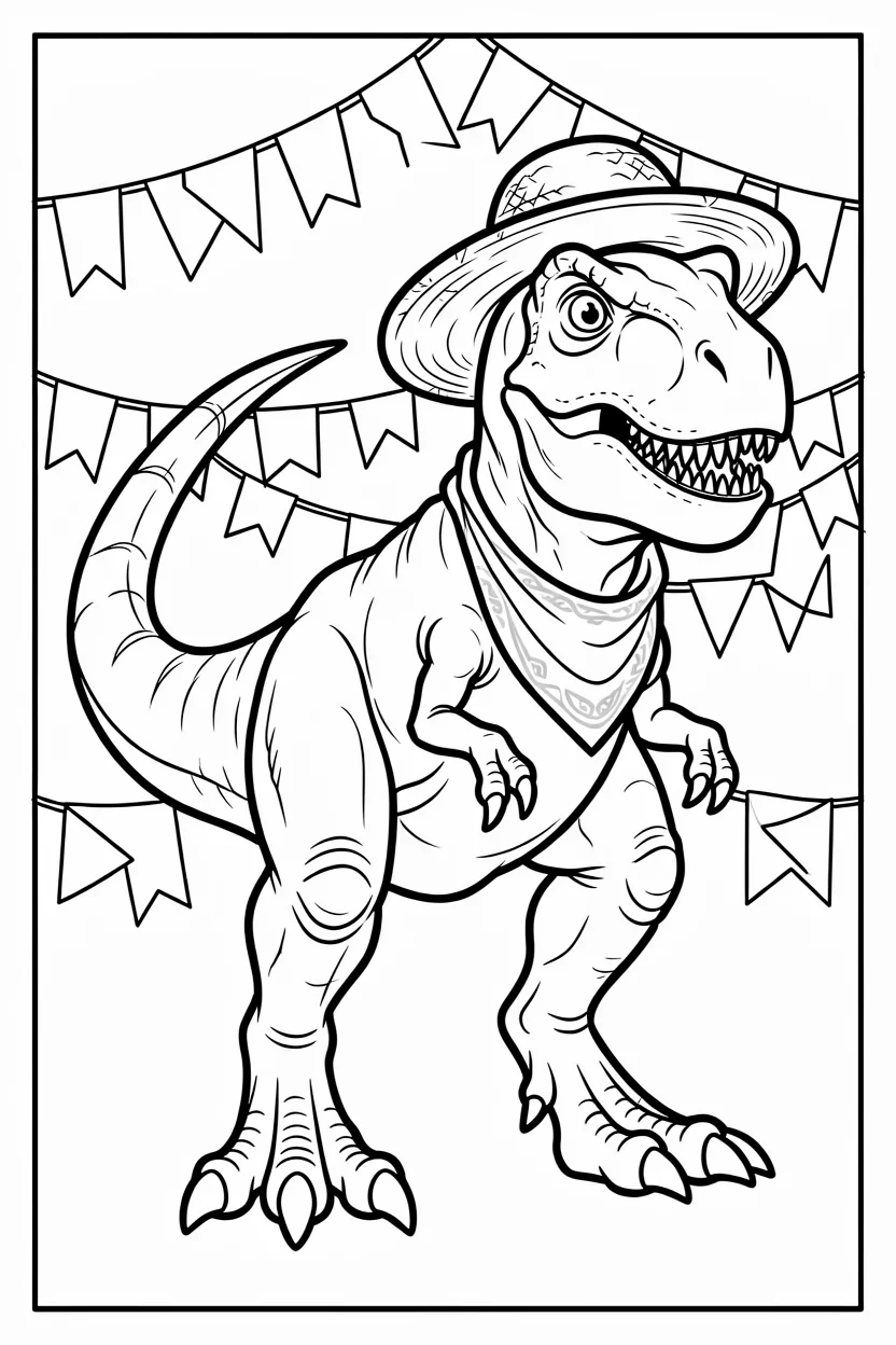 Desenhos de T-Rex para Imprimir e Colorir