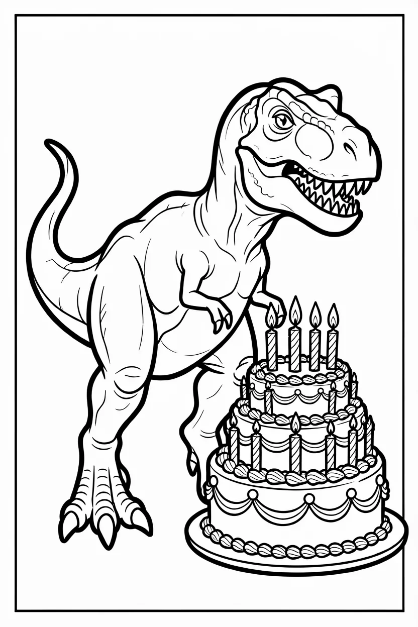 Desenhos de T-Rex para Imprimir e Colorir