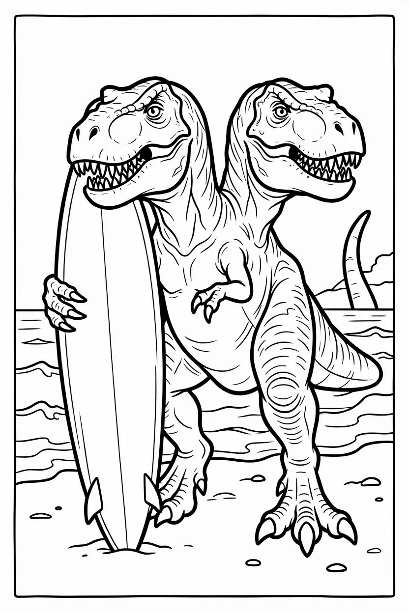 Desenhos de T-Rex para Imprimir e Colorir