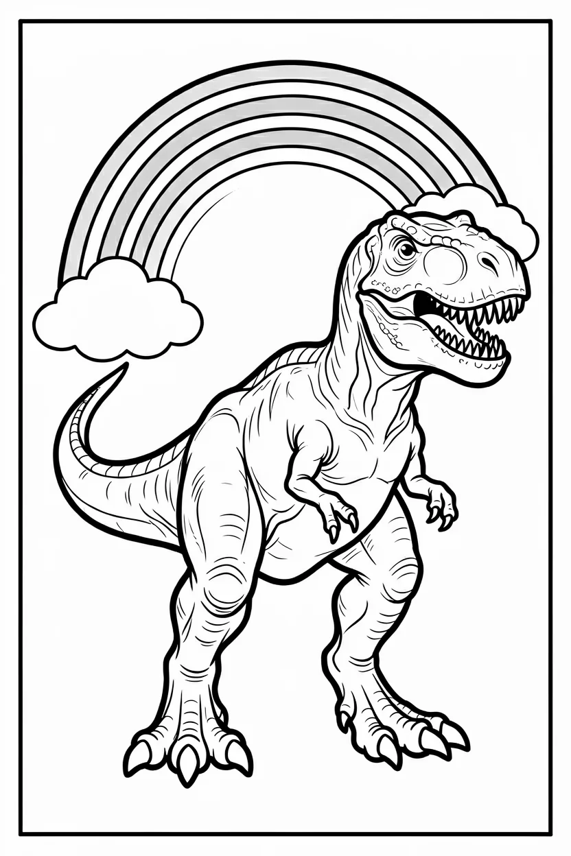 Desenhos de T-Rex para Imprimir e Colorir