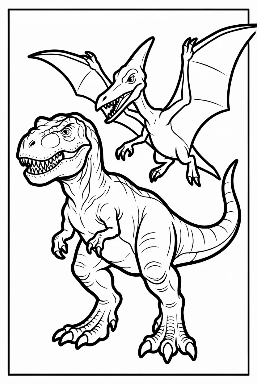 Desenhos de T-Rex para Imprimir e Colorir