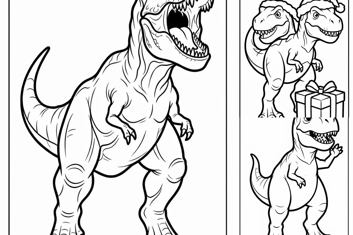 Desenhos de T-Rex para Imprimir e Colorir