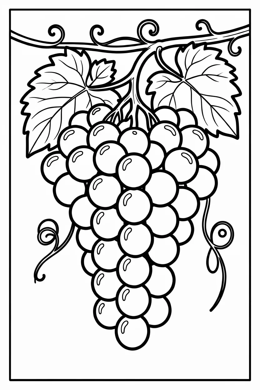 Desenhos de Uva para Imprimir e Colorir