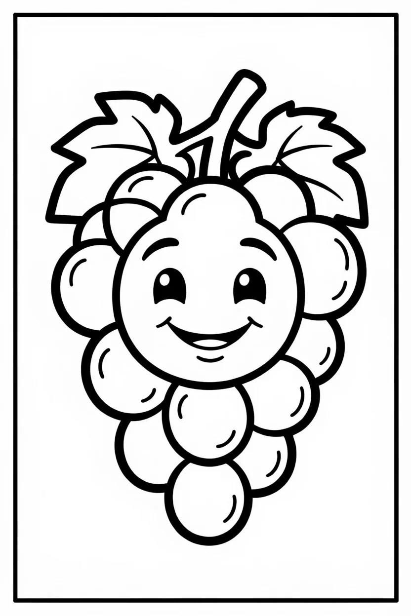 Desenhos de Uva para Imprimir e Colorir