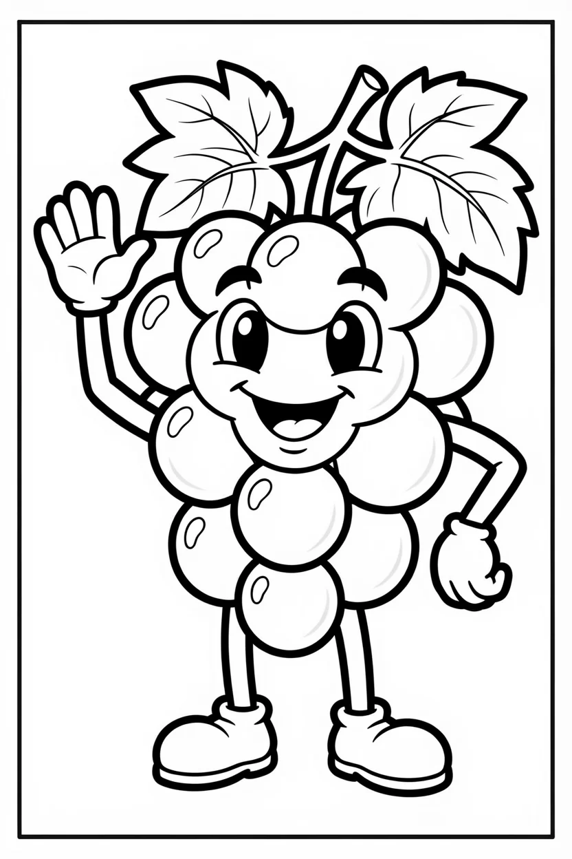 Desenhos de Uva para Imprimir e Colorir