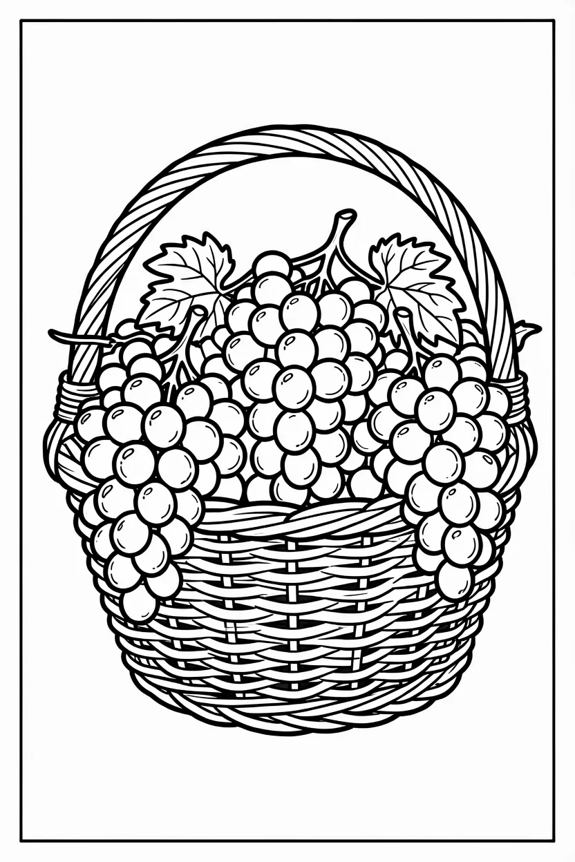 Desenhos de Uva para Imprimir e Colorir
