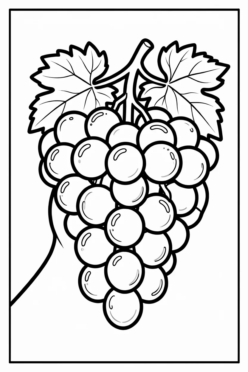 Desenhos de Uva para Imprimir e Colorir