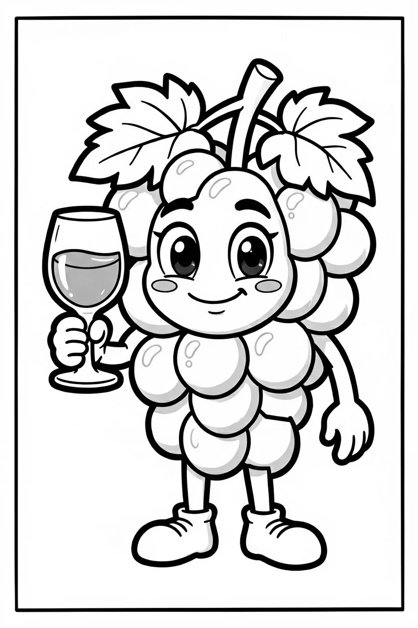 Desenhos de Uva para Imprimir e Colorir