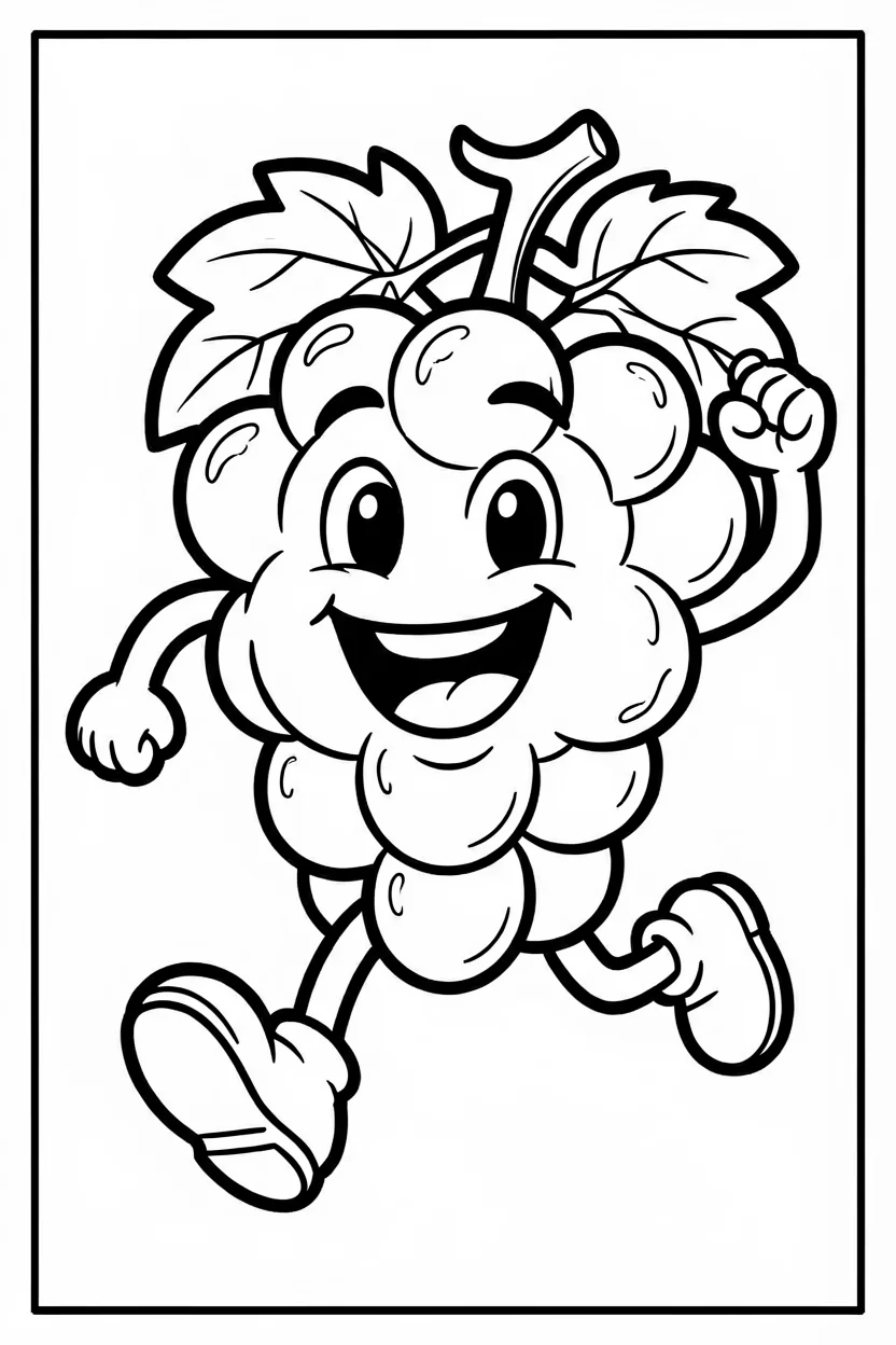 Desenhos de Uva para Imprimir e Colorir