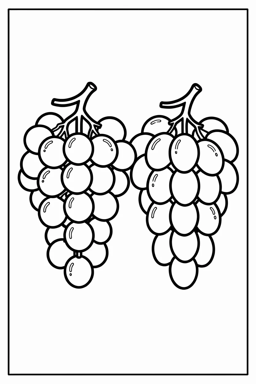 Desenhos de Uva para Imprimir e Colorir