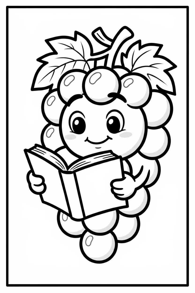 Desenhos de Uva para Imprimir e Colorir