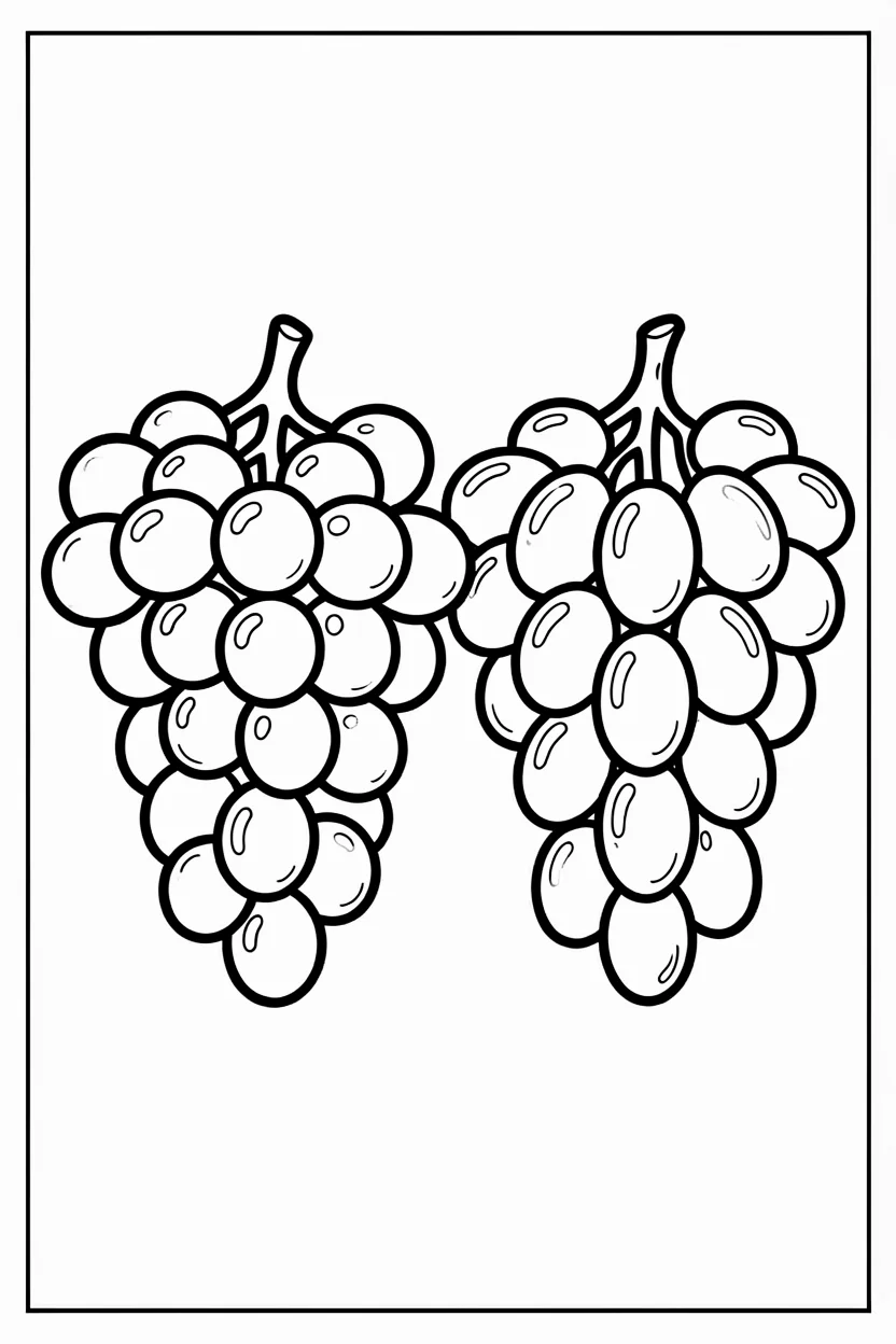 Desenhos de Uva para Imprimir e Colorir