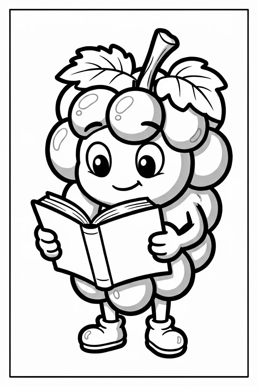 Desenhos de Uva para Imprimir e Colorir
