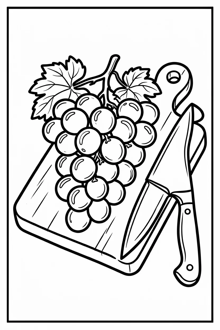 Desenhos de Uva para Imprimir e Colorir