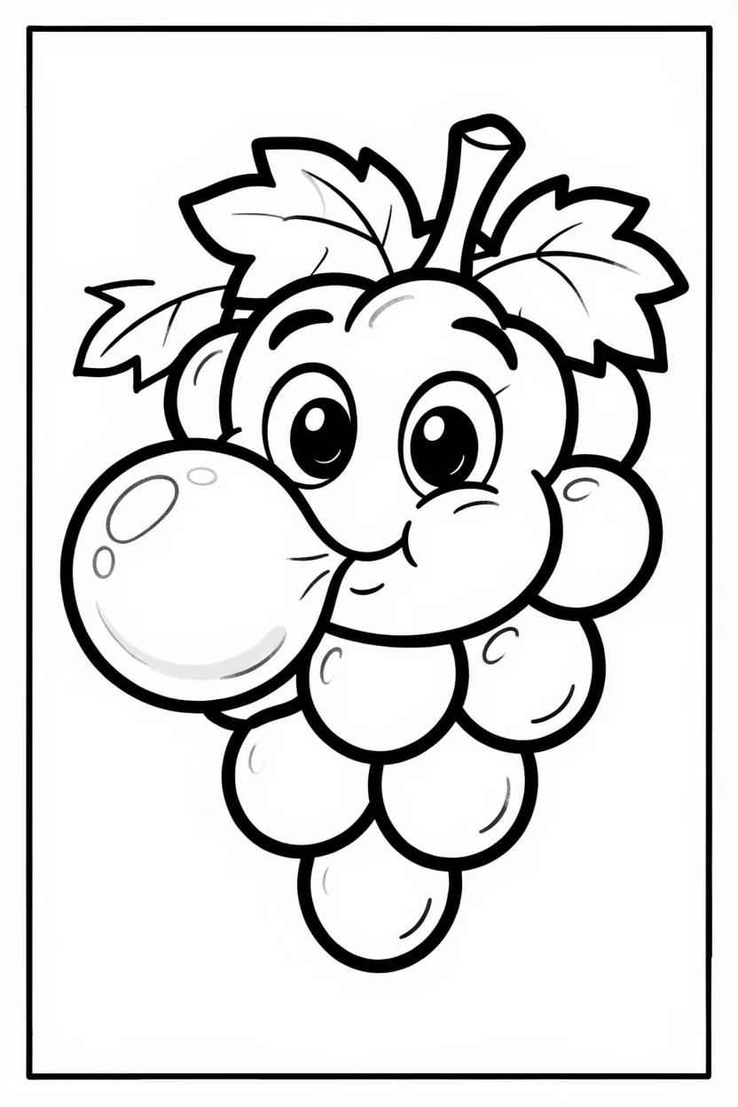Desenhos de Uva para Imprimir e Colorir