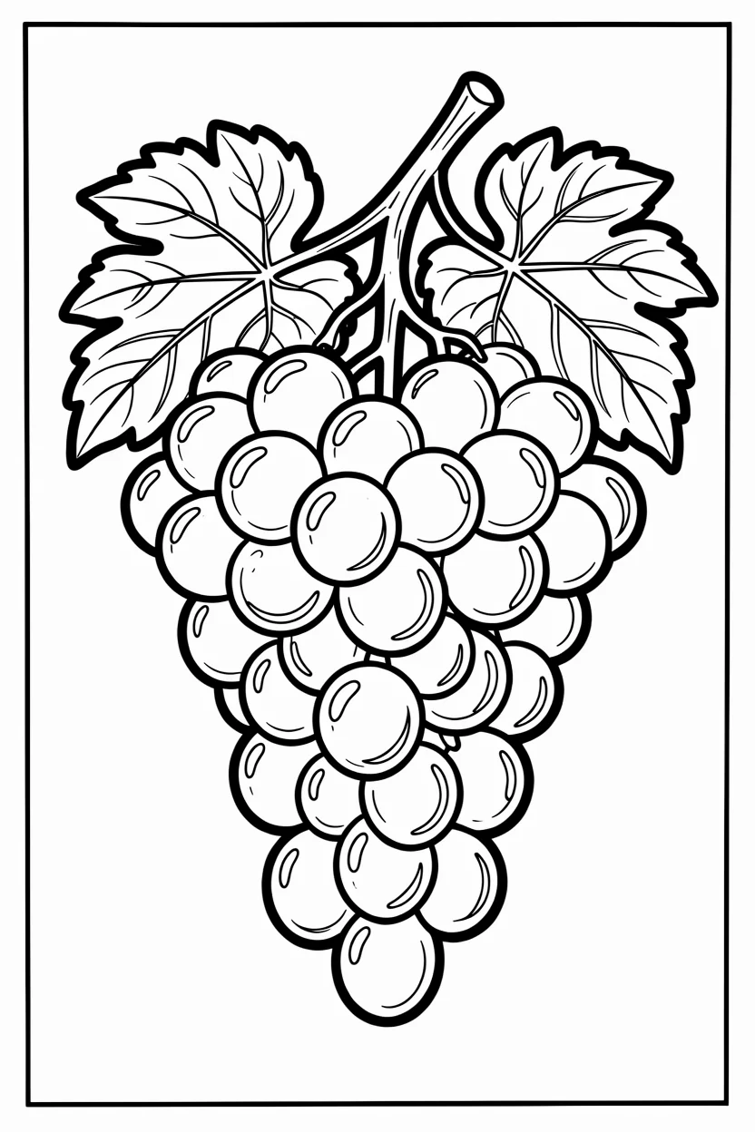 Desenhos de Uva para Imprimir e Colorir