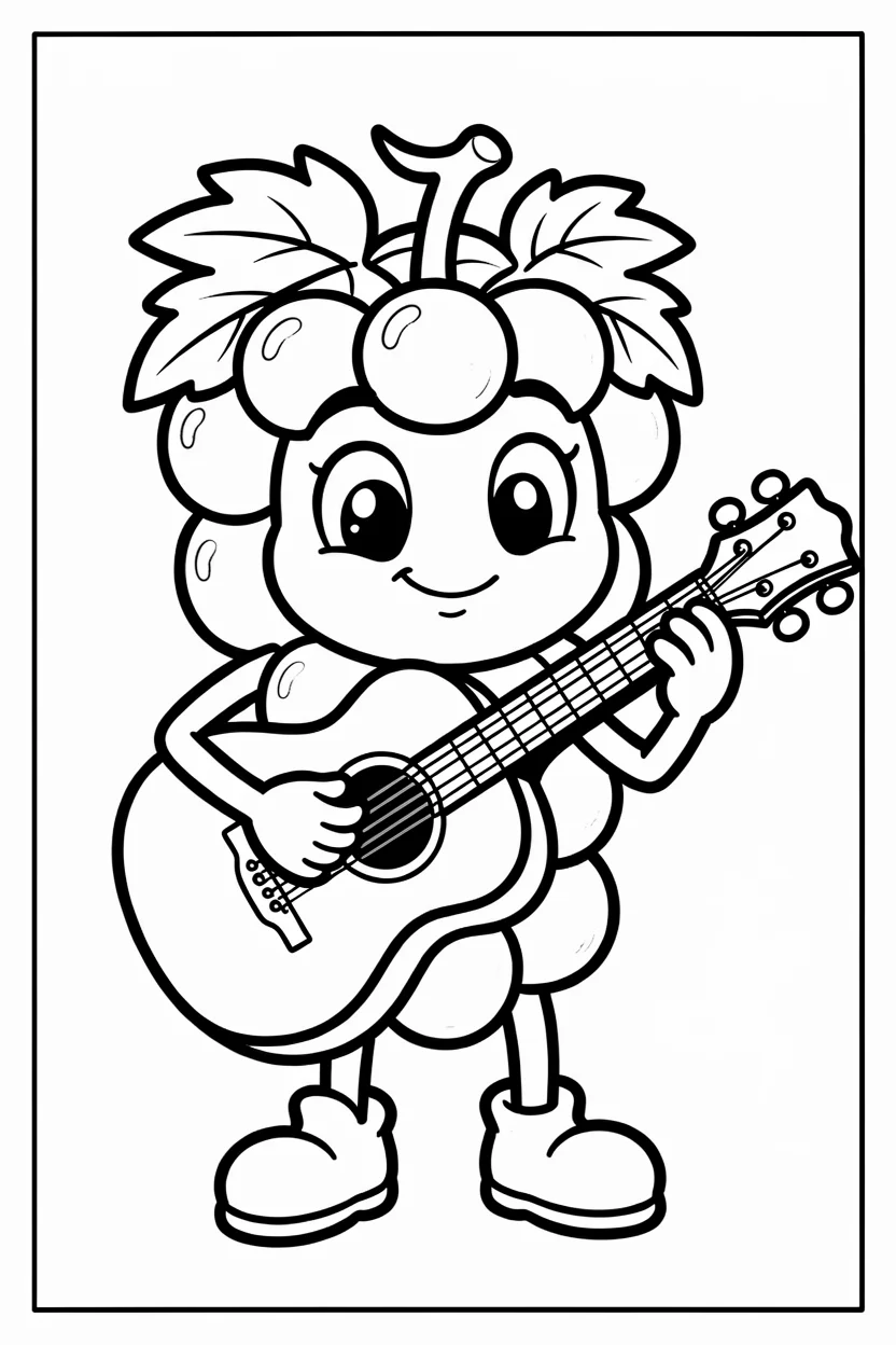 Desenhos de Uva para Imprimir e Colorir