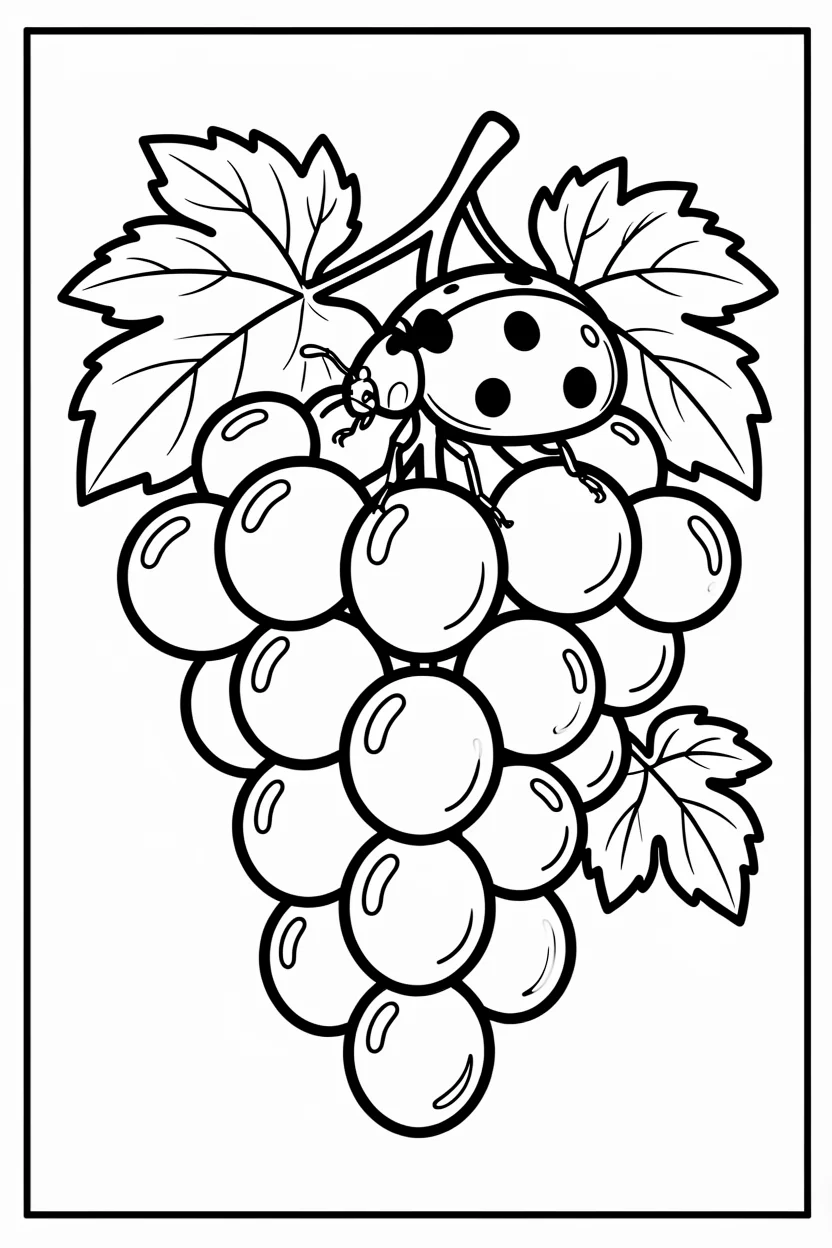 Desenhos de Uva para Imprimir e Colorir