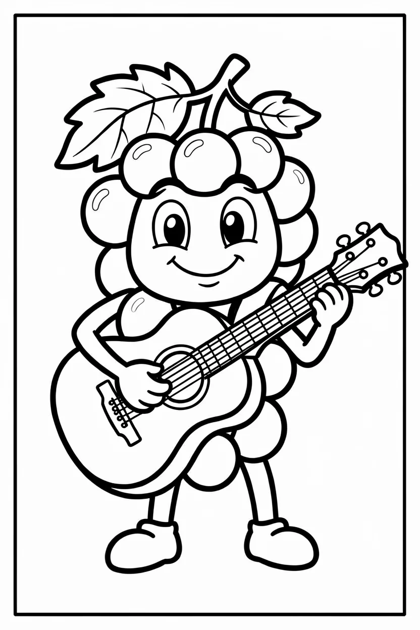 Desenhos de Uva para Imprimir e Colorir