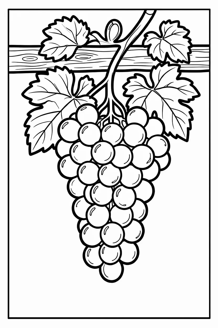Desenhos de Uva para Imprimir e Colorir