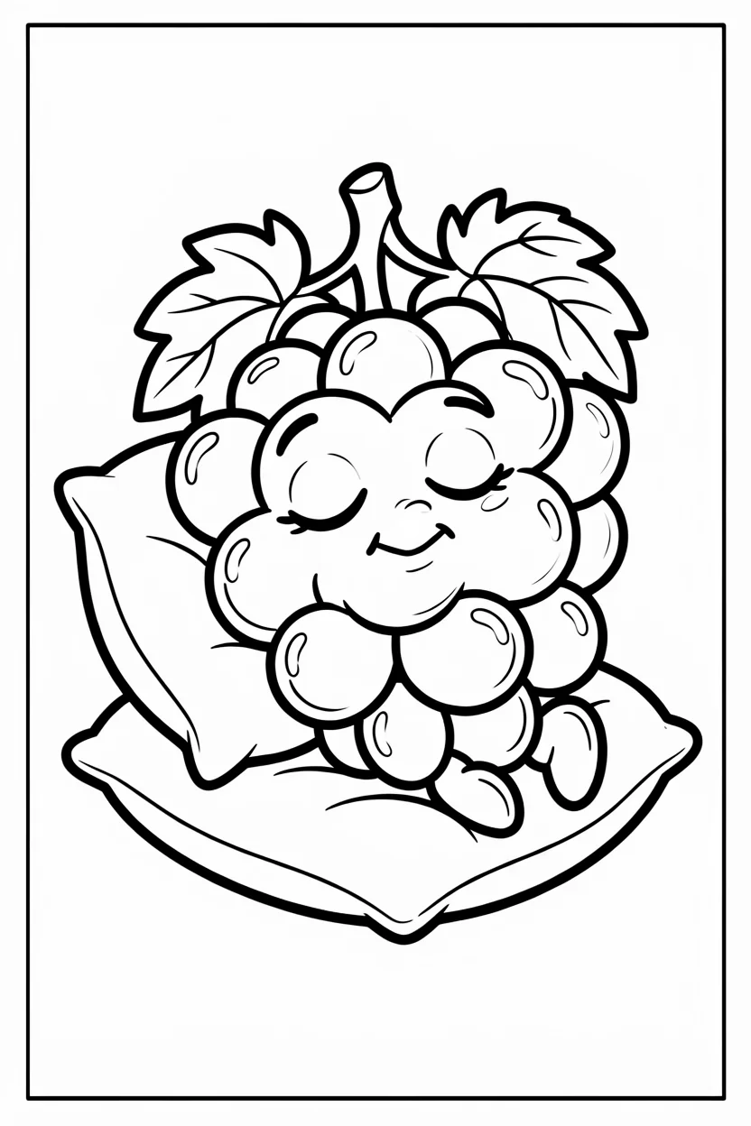 Desenhos de Uva para Imprimir e Colorir