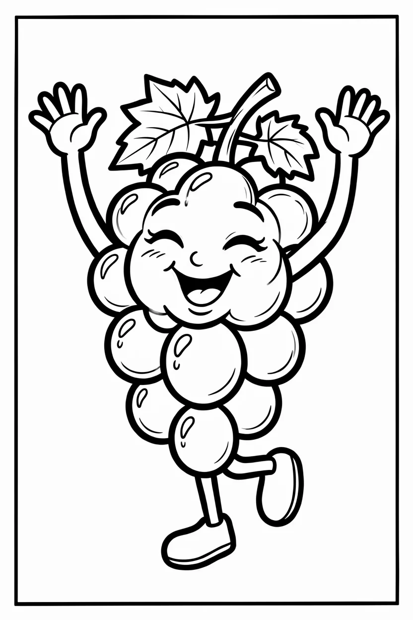 Desenhos de Uva para Imprimir e Colorir